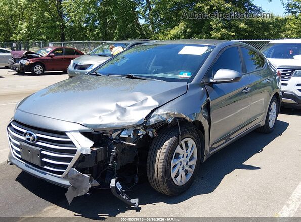 5NPD74LF9JH286732 2018 HYUNDAI ELANTRA Gray წინა მარცხენა ხედი სამი მეოთხედიდან