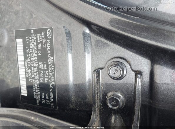 5NPD74LFXLH602237 2020 HYUNDAI ELANTRA Gray Vista del compartimento del motor
