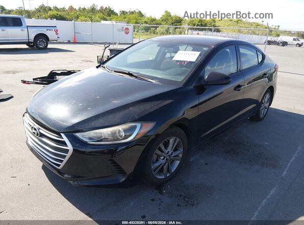 5NPD84LF0JH236153 2018 HYUNDAI ELANTRA Black Vista tres cuartos delantera izquierda