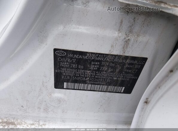 5NPD84LF0JH285739 2018 HYUNDAI ELANTRA White Շարժիչի բաժամունքի տեսք
