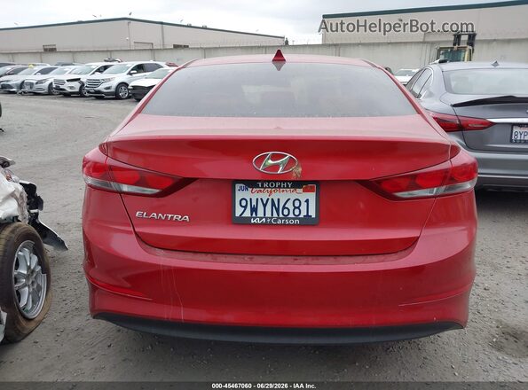 5NPD84LF0JH294652 2018 HYUNDAI ELANTRA Red 