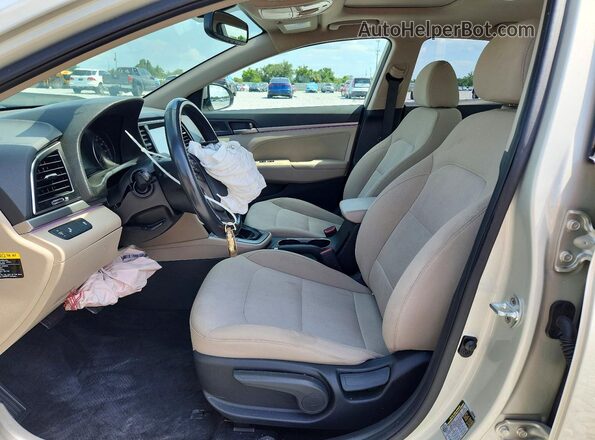5NPD84LF0JH361508 2018 HYUNDAI ELANTRA Бежевый Вид салона спереди