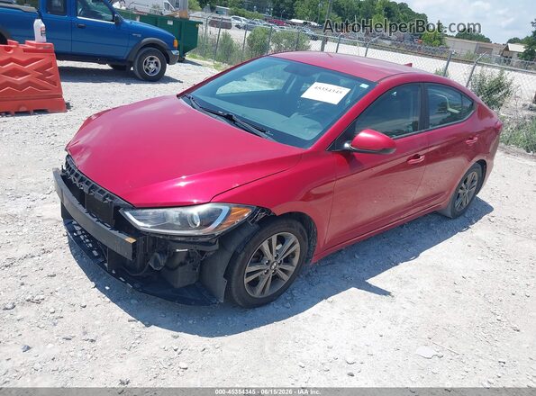 5NPD84LF0JH370693 2018 HYUNDAI ELANTRA Red Առջևի ձախ երեք քառորդ տեսարան