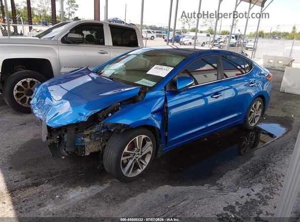 5NPD84LF1HH057064 2017 HYUNDAI ELANTRA Blue Вид задньої частини салону