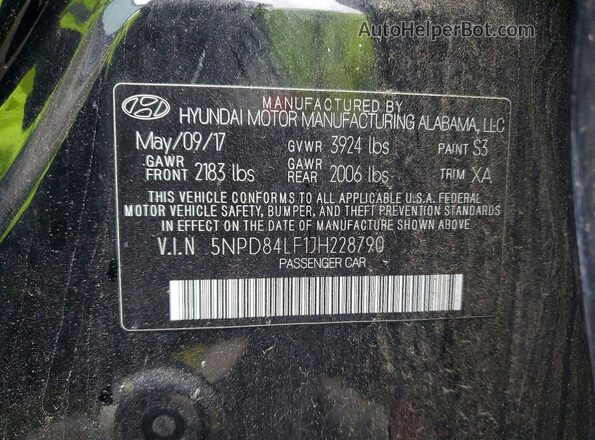 5NPD84LF1JH228790 2018 HYUNDAI ELANTRA Black Widok komory silnika