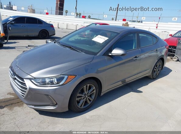 5NPD84LF1JH285636 2018 HYUNDAI ELANTRA Gray Առջևի ձախ երեք քառորդ տեսարան