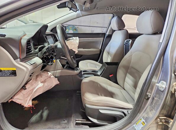 5NPD84LF1KH407395 2019 HYUNDAI ELANTRA Gray წინა სალონის ხედი
