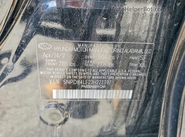5NPD84LF2JH222397 2018 HYUNDAI ELANTRA Black 
