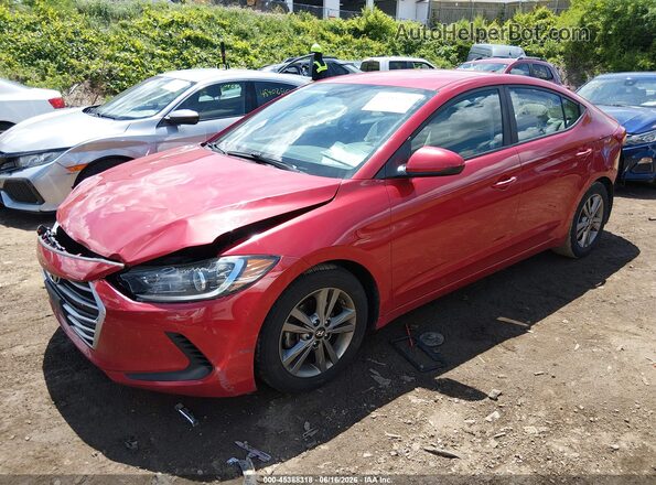 5NPD84LF2JH246618 2018 HYUNDAI ELANTRA Red წინა მარცხენა ხედი სამი მეოთხედიდან
