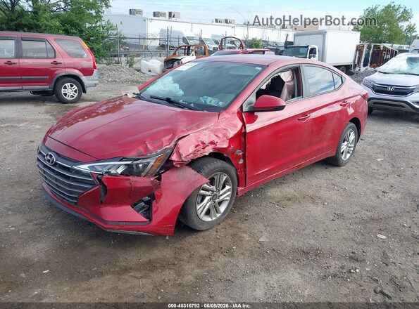 5NPD84LF2KH415201 2019 HYUNDAI ELANTRA Red წინა მარცხენა ხედი სამი მეოთხედიდან