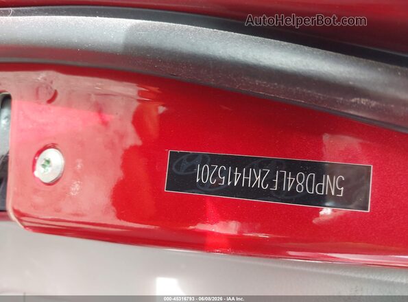 5NPD84LF2KH415201 2019 HYUNDAI ELANTRA Red ძრავის განყოფილების ხედი