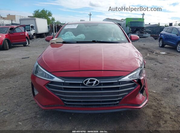 5NPD84LF2KH415201 2019 HYUNDAI ELANTRA Red ხელსაწყოთა პანელის ხედი