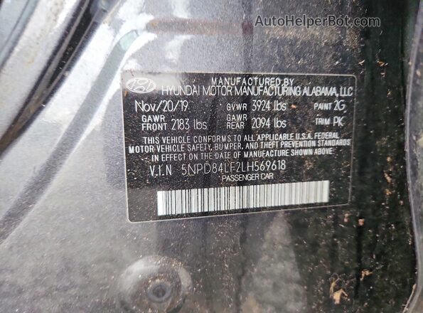 5NPD84LF2LH569618 2020 HYUNDAI ELANTRA Charcoal Engine compartment view