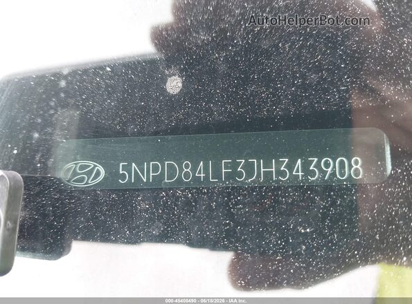5NPD84LF3JH343908 2018 HYUNDAI ELANTRA Gray 