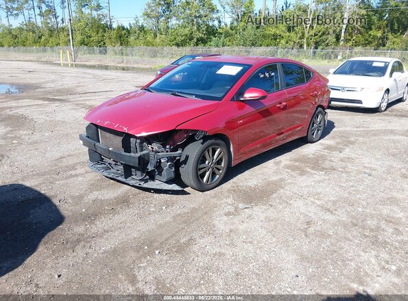 5NPD84LF4JH292922 2018 HYUNDAI ELANTRA Red Առջևի ձախ երեք քառորդ տեսարան