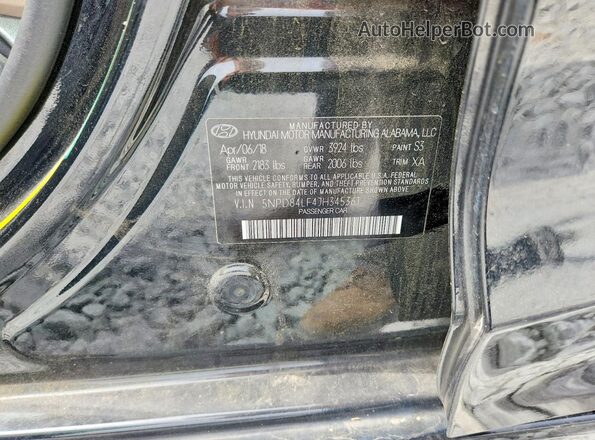 5NPD84LF4JH345361 2018 HYUNDAI ELANTRA Black Շարժիչի բաժամունքի տեսք