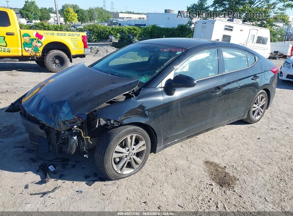 5NPD84LF4JH390347 2018 HYUNDAI ELANTRA Black Vista tres cuartos delantera izquierda
