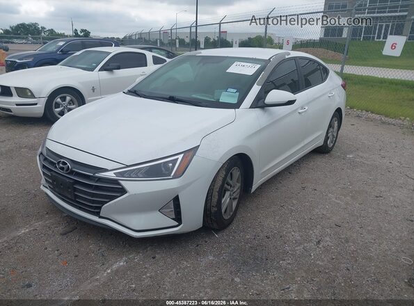 5NPD84LF4KH467929 2019 HYUNDAI ELANTRA White Առջևի ձախ երեք քառորդ տեսարան