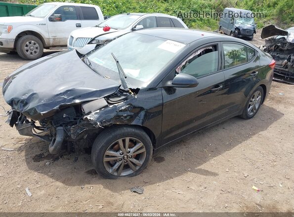 5NPD84LF5HH051218 2017 HYUNDAI ELANTRA Black წინა მარცხენა ხედი სამი მეოთხედიდან