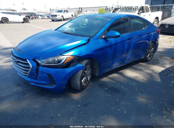 5NPD84LF5JH248122 2018 HYUNDAI ELANTRA Blue წინა მარცხენა ხედი სამი მეოთხედიდან