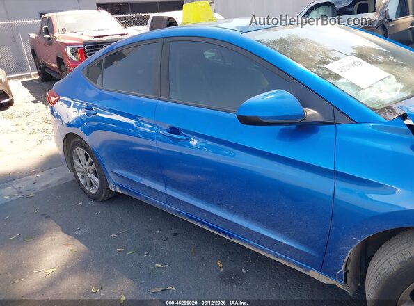 5NPD84LF5JH248122 2018 HYUNDAI ELANTRA Blue უკანა სალონის ხედი