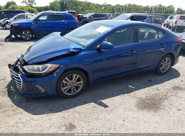 5NPD84LF5JH369202 2018 HYUNDAI ELANTRA Blue წინა მარცხენა ხედი სამი მეოთხედიდან