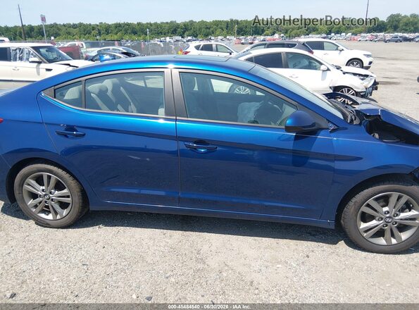 5NPD84LF5JH369202 2018 HYUNDAI ELANTRA Blue უკანა სალონის ხედი