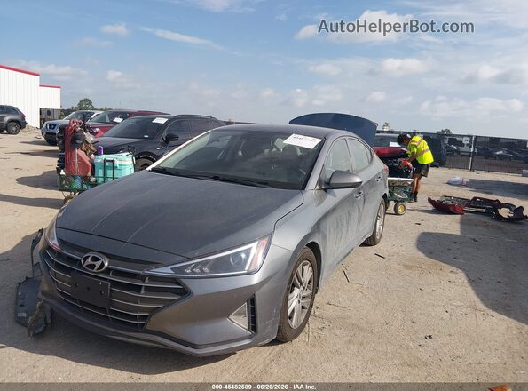 5NPD84LF5KH405245 2019 HYUNDAI ELANTRA Gray წინა მარცხენა ხედი სამი მეოთხედიდან