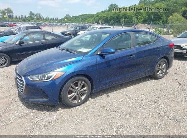 5NPD84LF6JH258495 2018 HYUNDAI ELANTRA Blue Առջևի ձախ երեք քառորդ տեսարան