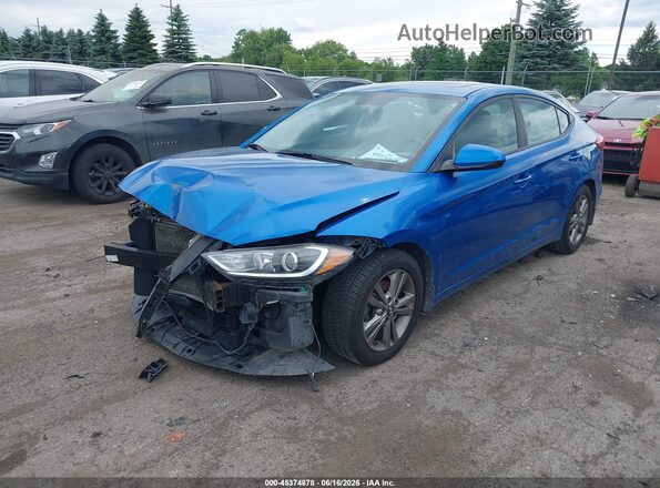 5NPD84LF6JH272719 2018 HYUNDAI ELANTRA Blue წინა მარცხენა ხედი სამი მეოთხედიდან