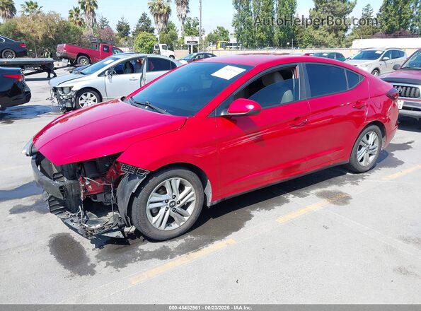 5NPD84LF6LH603141 2020 HYUNDAI ELANTRA Red Առջևի ձախ երեք քառորդ տեսարան