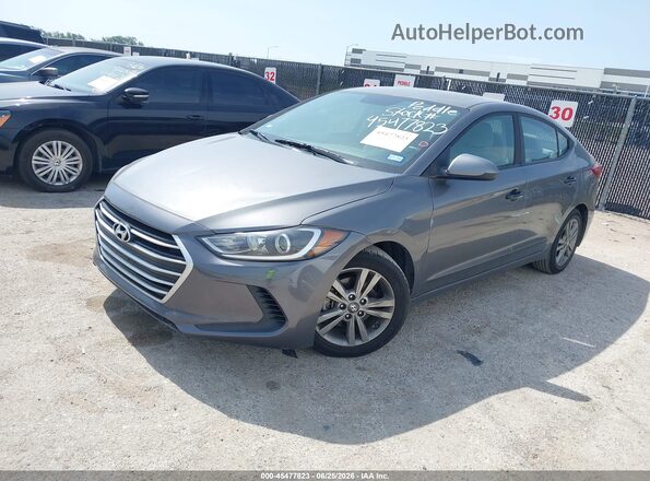 5NPD84LF7JH239728 2018 HYUNDAI ELANTRA Gray წინა მარცხენა ხედი სამი მეოთხედიდან