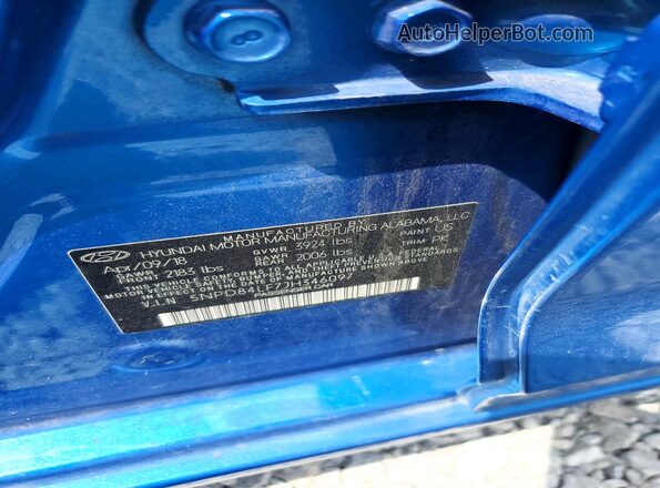 5NPD84LF7JH346097 2018 HYUNDAI ELANTRA Blue 