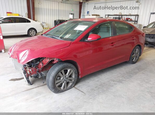 5NPD84LF7JH394280 2018 HYUNDAI ELANTRA Red წინა მარცხენა ხედი სამი მეოთხედიდან