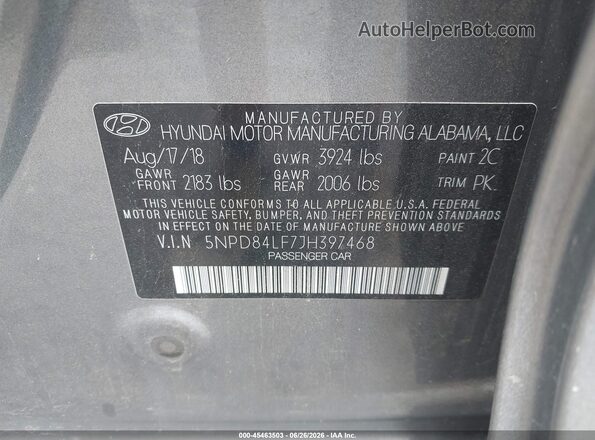 5NPD84LF7JH397468 2018 HYUNDAI ELANTRA Pewter Engine compartment view