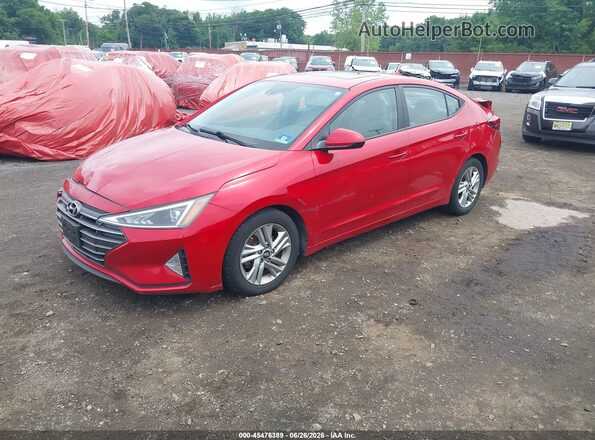 5NPD84LF7LH619414 2020 HYUNDAI ELANTRA Red Առջևի ձախ երեք քառորդ տեսարան