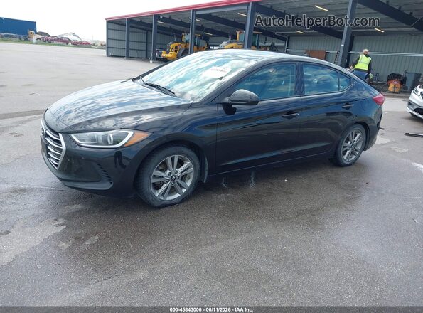 5NPD84LF8JH223649 2018 HYUNDAI ELANTRA Black წინა მარცხენა ხედი სამი მეოთხედიდან