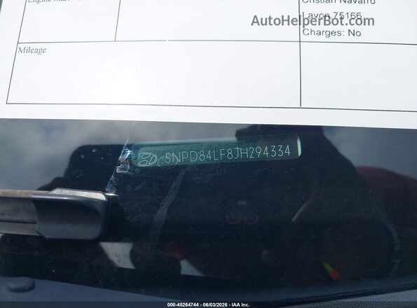 5NPD84LF8JH294334 2018 HYUNDAI ELANTRA White Vista del compartimento del motor
