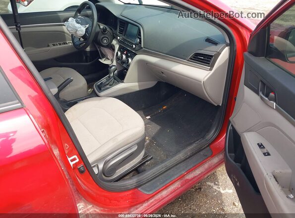 5NPD84LF8KH438188 2019 HYUNDAI ELANTRA Red Вид салону спереду