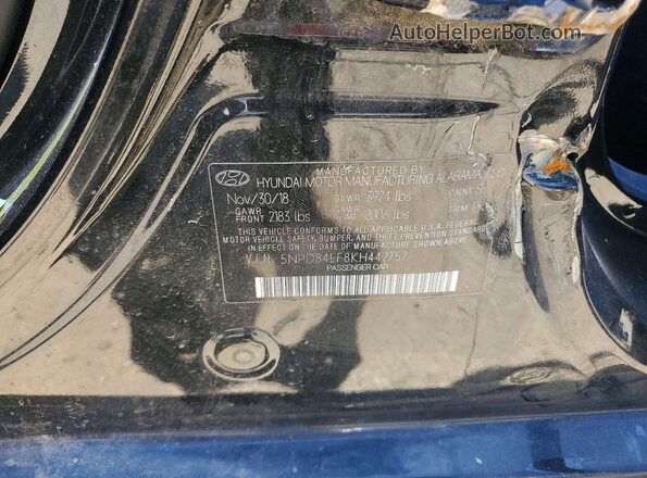 5NPD84LF8KH442757 2019 HYUNDAI ELANTRA Black Вид підкапотного простору