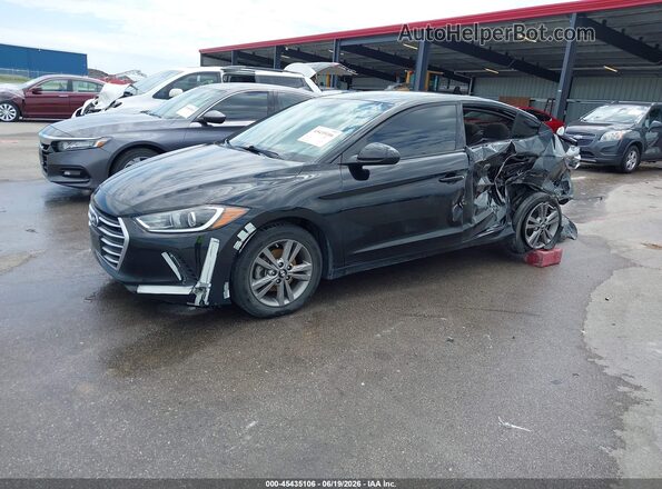 5NPD84LF9HH119679 2017 HYUNDAI ELANTRA Black წინა მარცხენა ხედი სამი მეოთხედიდან