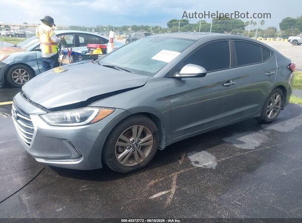 5NPD84LF9JH351415 2018 HYUNDAI ELANTRA Gray წინა მარცხენა ხედი სამი მეოთხედიდან