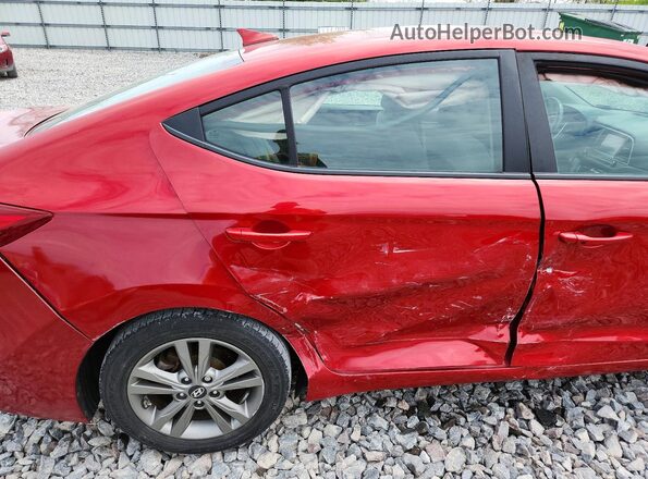 5NPD84LF9JH352628 2018 HYUNDAI ELANTRA Red Rear seats view