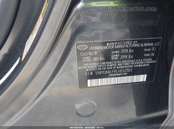 5NPD84LF9LH552203 2020 HYUNDAI ELANTRA Gray 