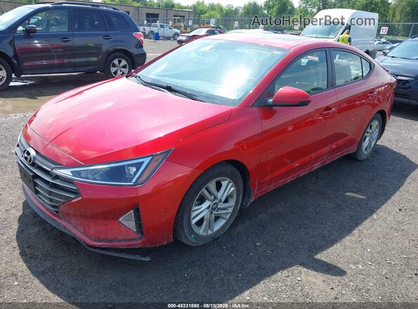 5NPD84LF9LH589851 2020 HYUNDAI ELANTRA Red წინა მარცხენა ხედი სამი მეოთხედიდან