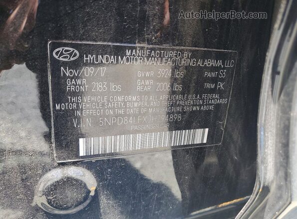 5NPD84LFXJH294898 2018 HYUNDAI ELANTRA Black Вид підкапотного простору