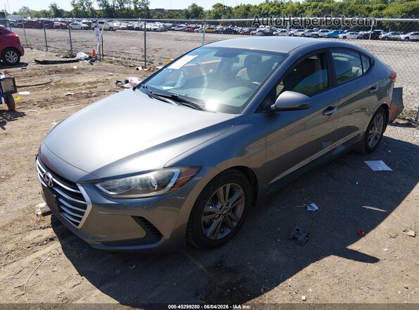 5NPD84LFXJH354016 2018 HYUNDAI ELANTRA Gray წინა მარცხენა ხედი სამი მეოთხედიდან