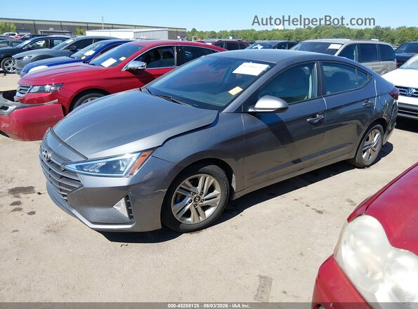 5NPD84LFXKH462394 2019 HYUNDAI ELANTRA Gray წინა მარცხენა ხედი სამი მეოთხედიდან