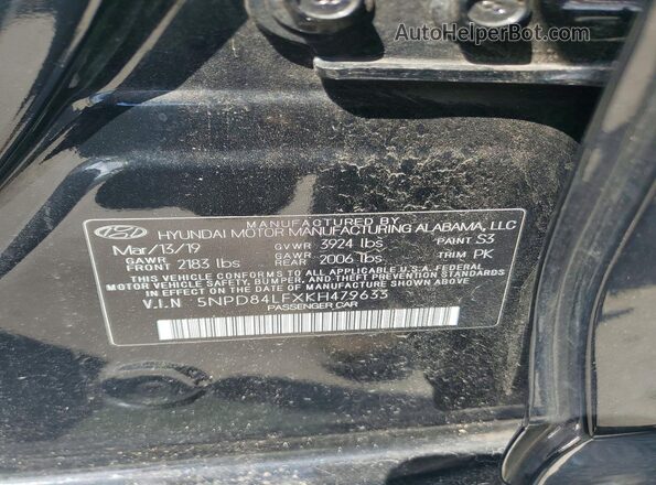 5NPD84LFXKH479633 2019 HYUNDAI ELANTRA Black 