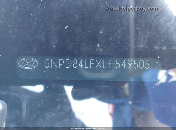 5NPD84LFXLH549505 2020 HYUNDAI ELANTRA Blue Շարժիչի բաժամունքի տեսք